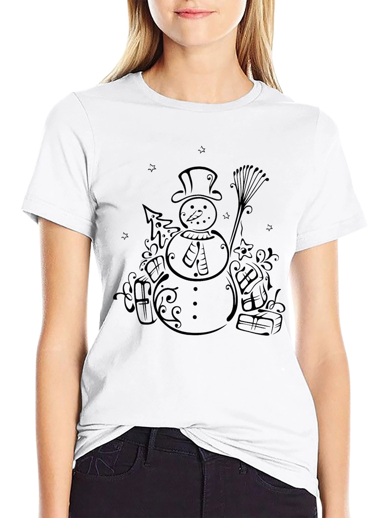 Festive Snowman Graphic Tee - Holiday Cheer!