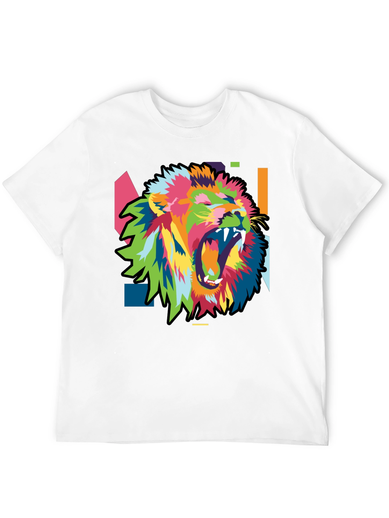 Bold Lion Graphic Print Mens Black T-Shirt
