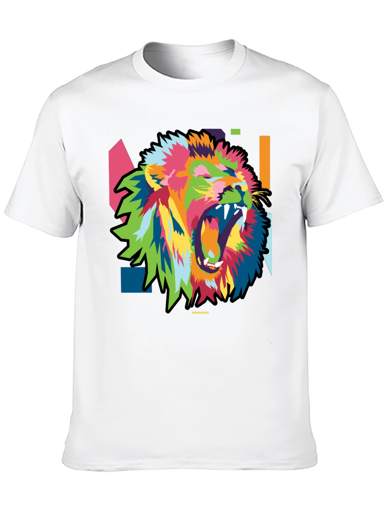 Bold Lion Graphic Print Mens Black T-Shirt
