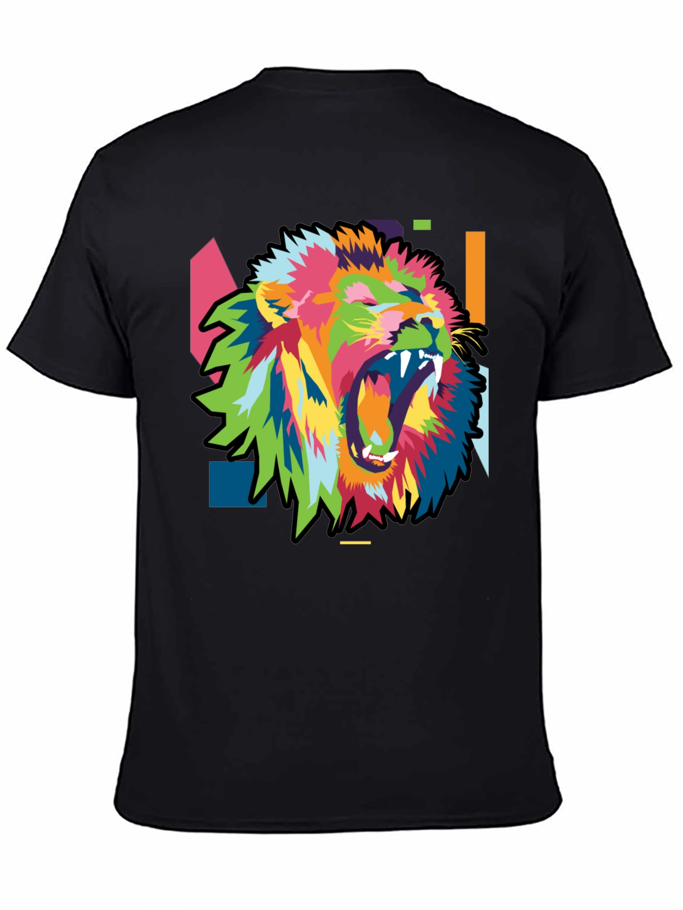 Bold Lion Graphic Print Mens Black T-Shirt
