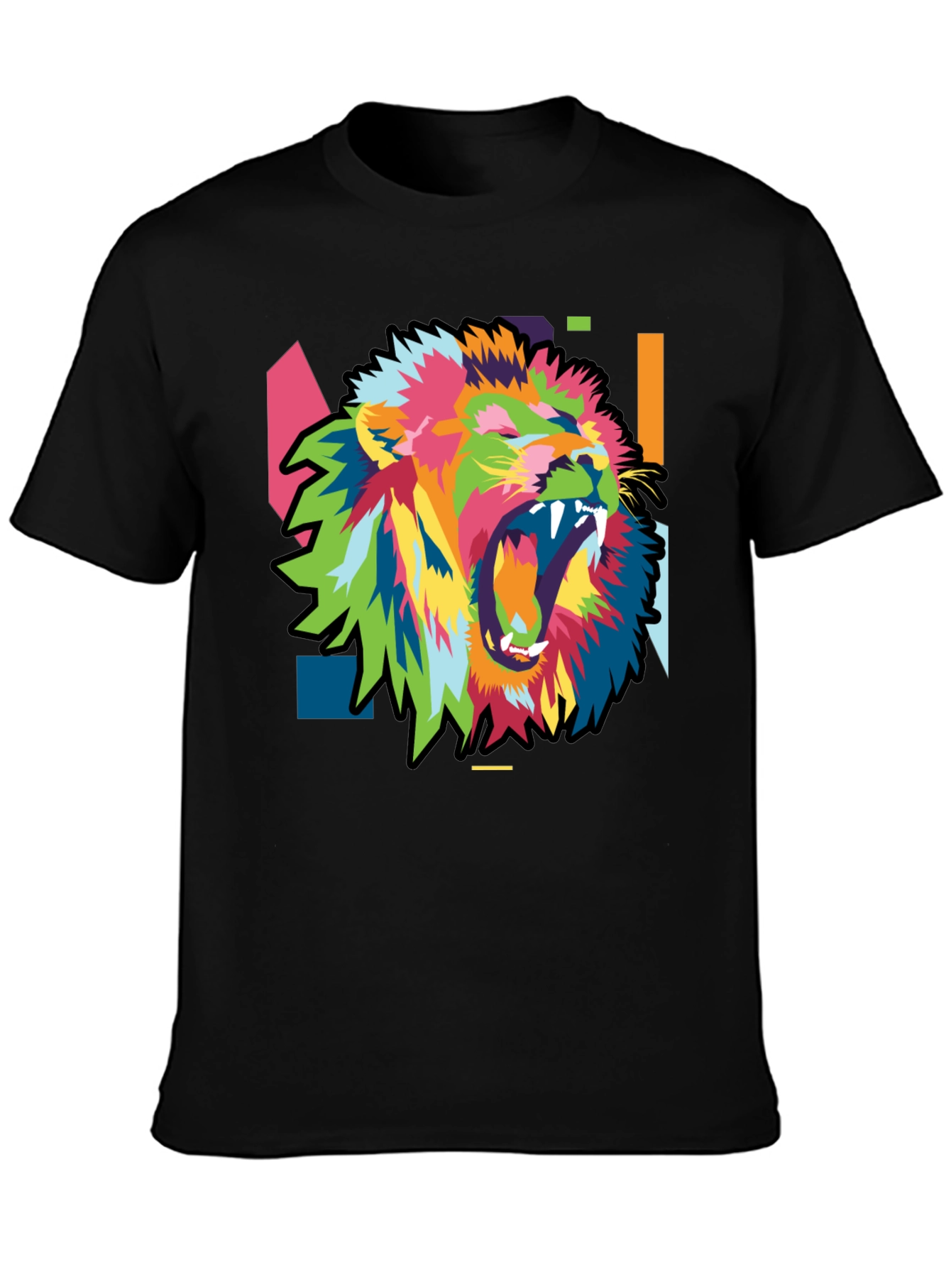 Bold Lion Graphic Print Mens Black T-Shirt