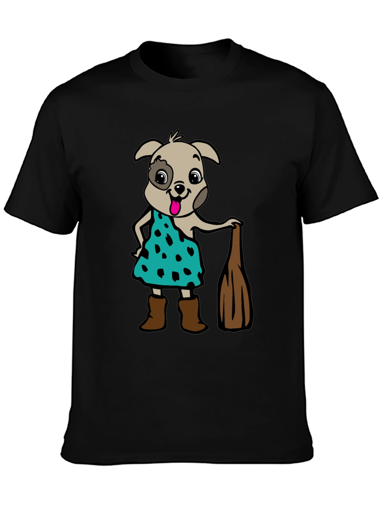 Cartoon Dog Graphic Tee - Flintstones Inspired