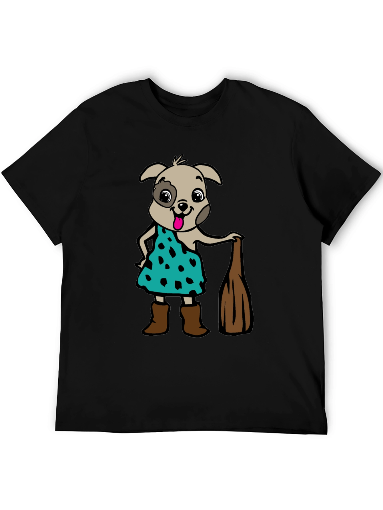 Cartoon Dog Graphic Tee - Flintstones Inspired