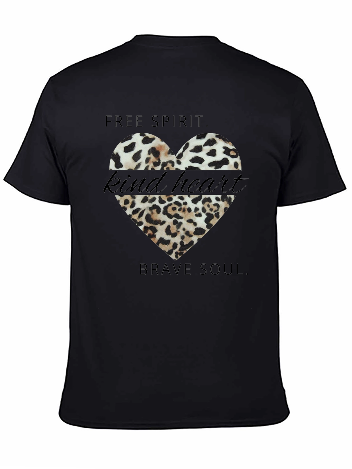 Leopard Heart T-Shirt - Free Spirit Brave Soul