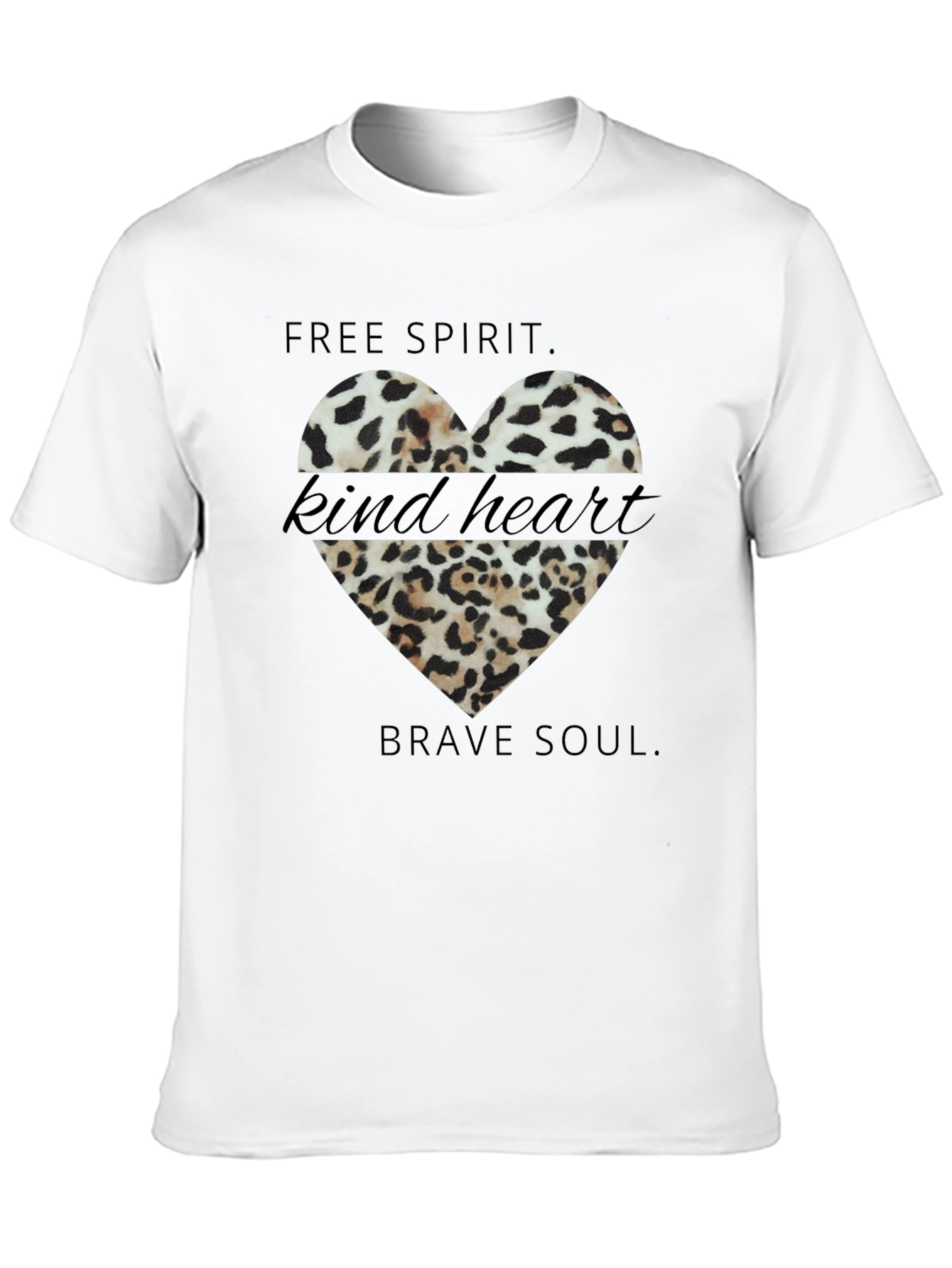 Leopard Heart T-Shirt - Free Spirit Brave Soul