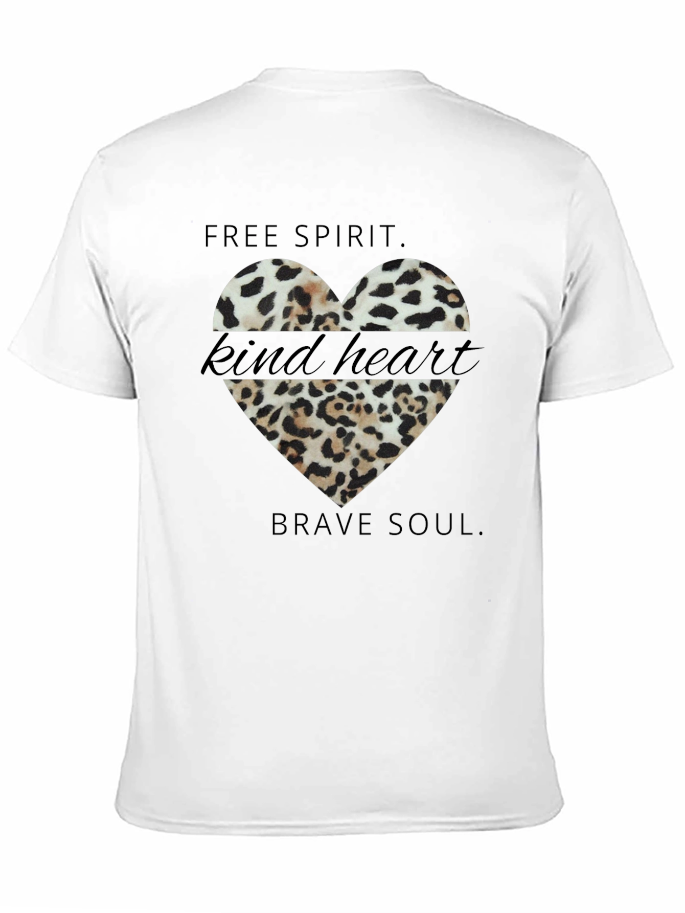 Leopard Heart T-Shirt - Free Spirit Brave Soul