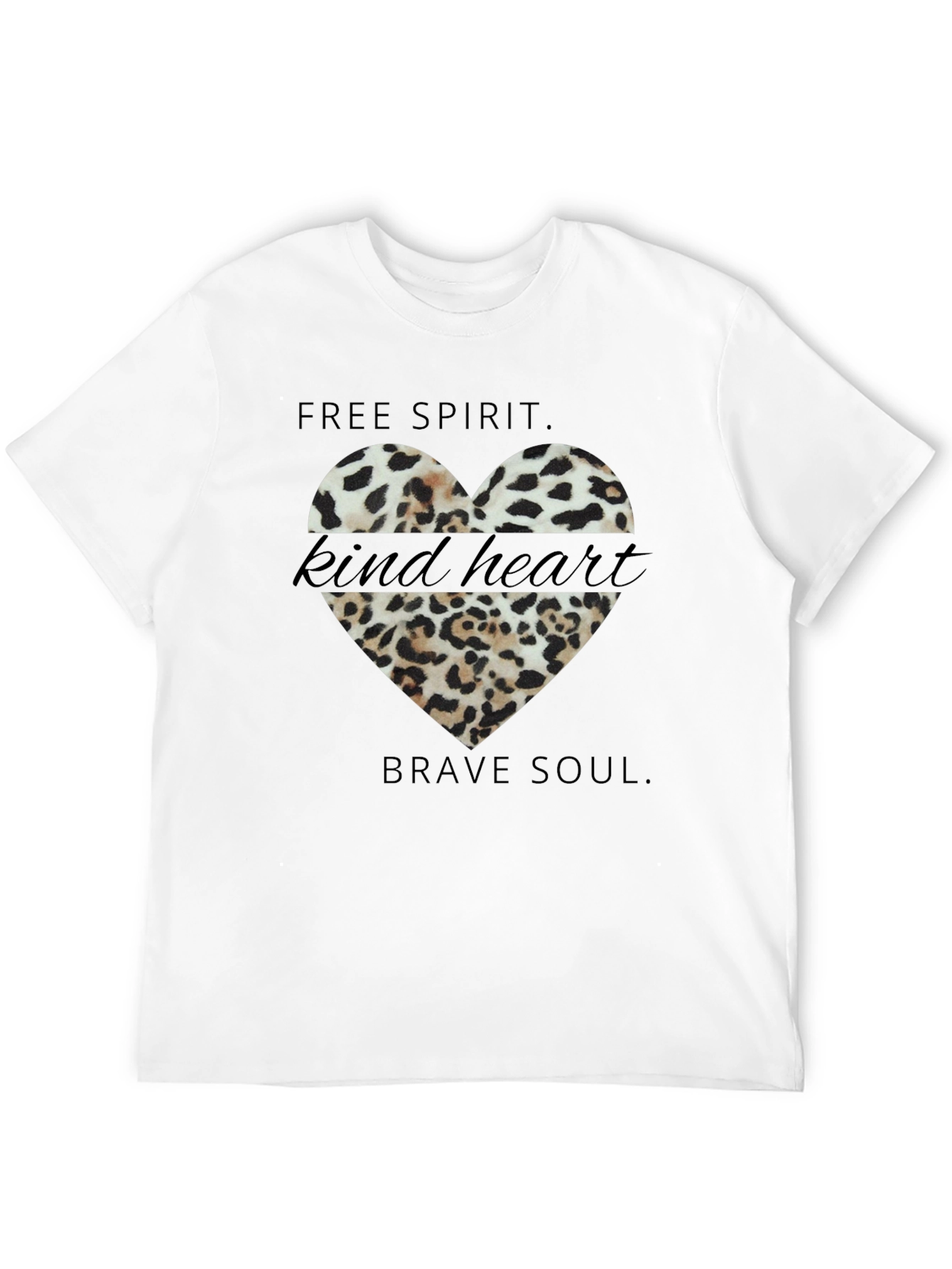 Leopard Heart T-Shirt - Free Spirit Brave Soul