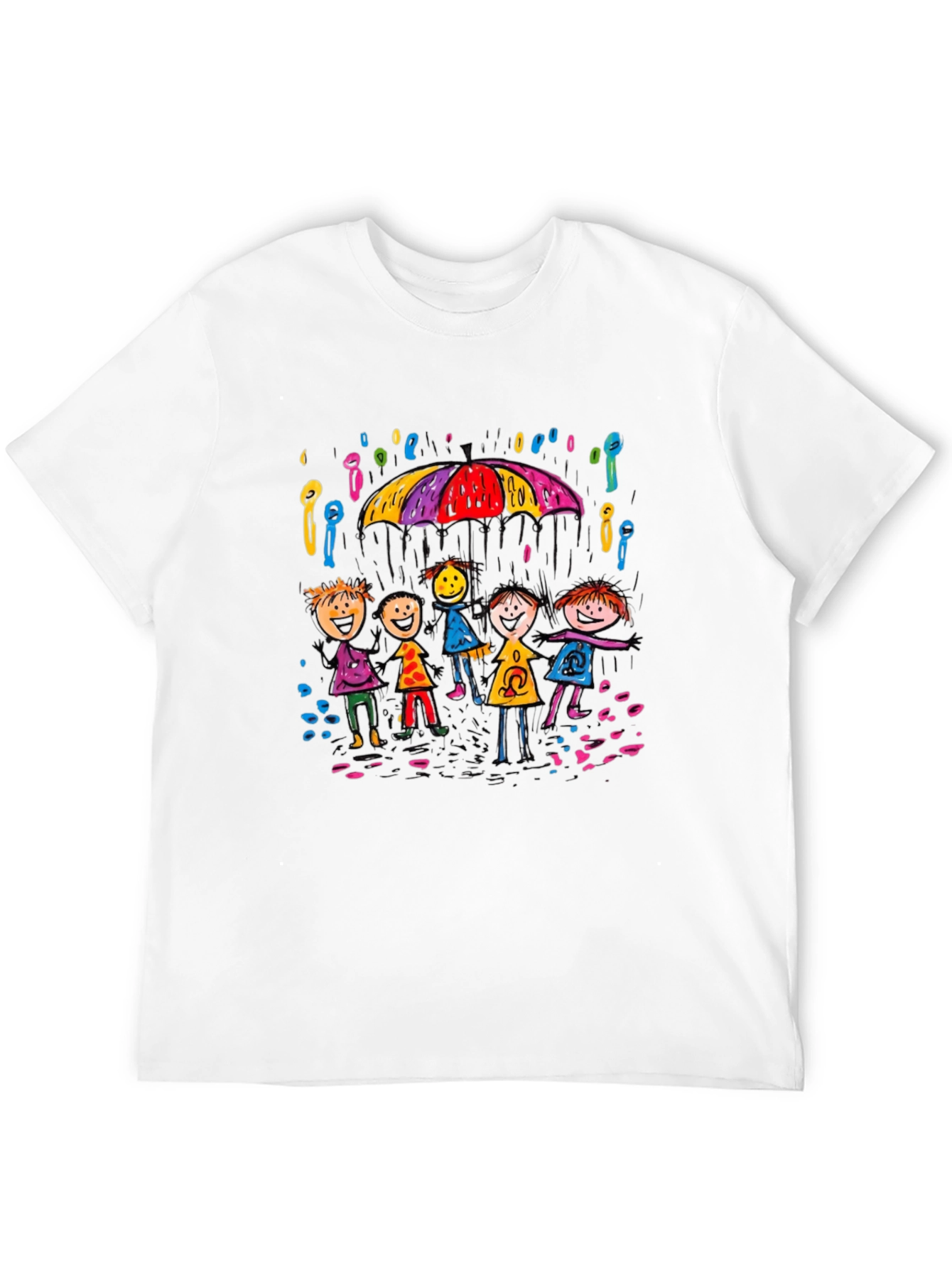 Rainy Day Kids T-Shirt - Black Crew Neck