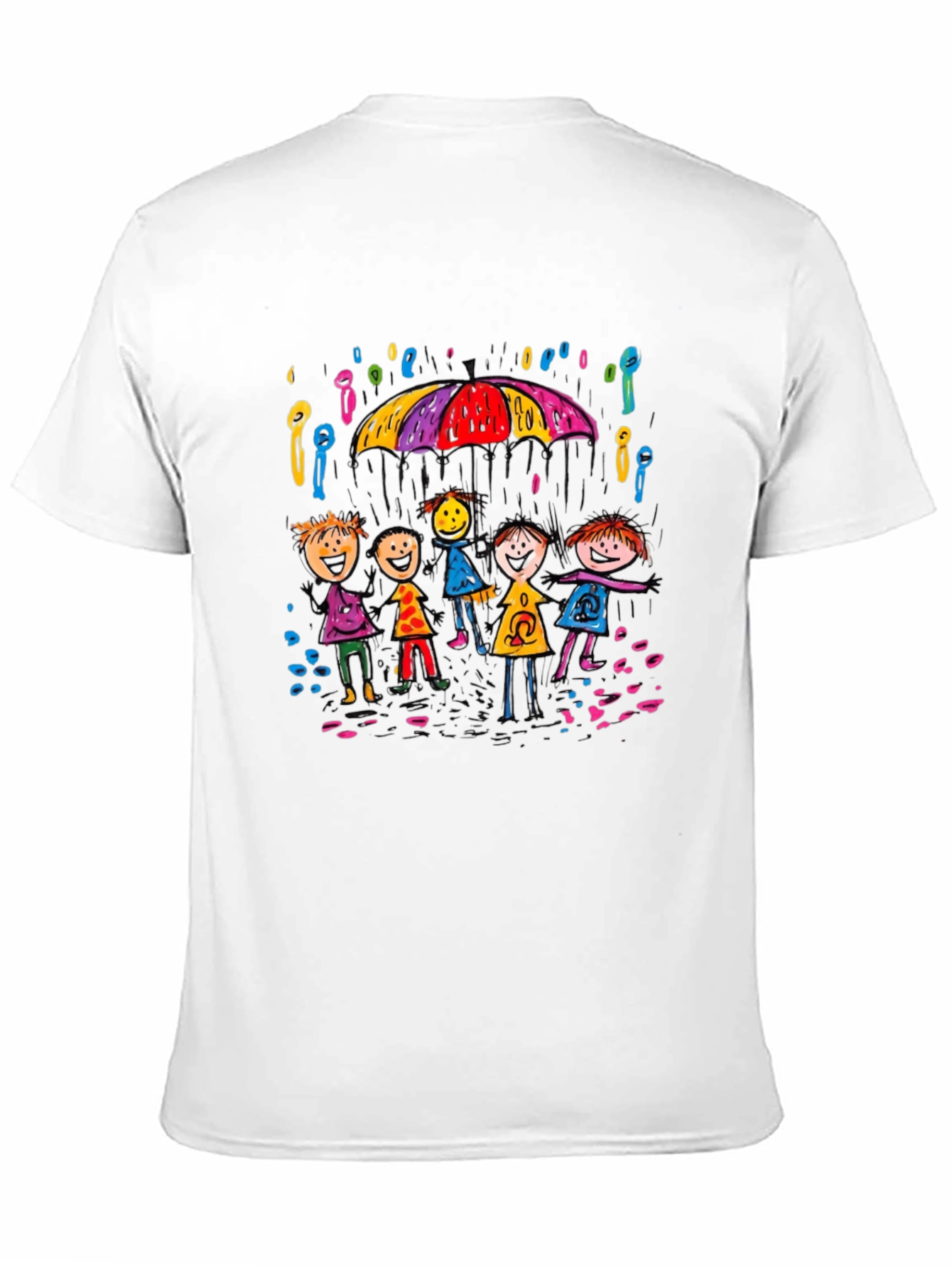 Rainy Day Kids T-Shirt - Black Crew Neck