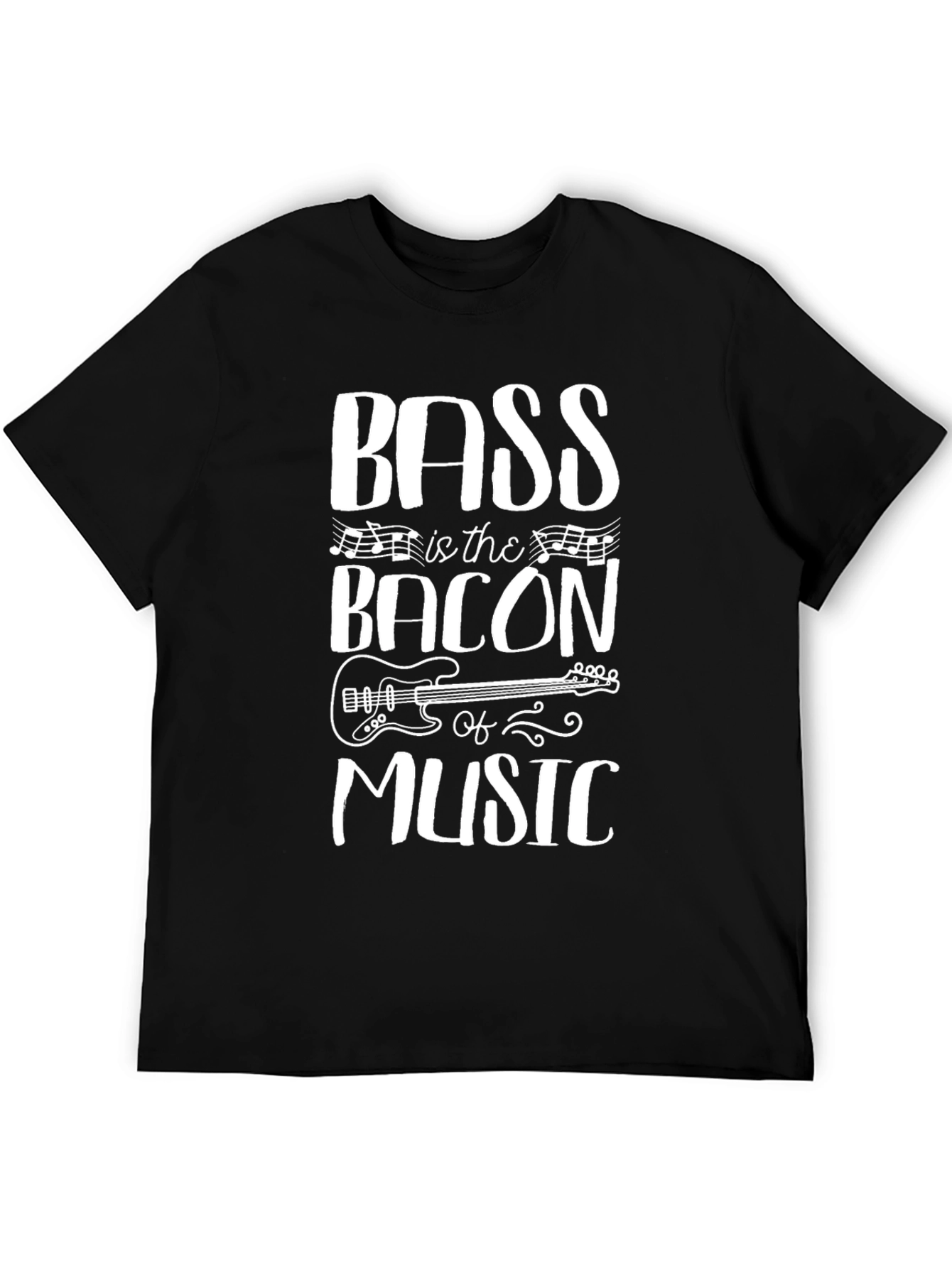 Bass is the Bacon of Music Black T-Shirt