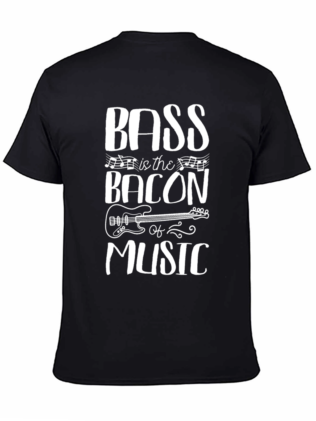 Bass is the Bacon of Music Black T-Shirt