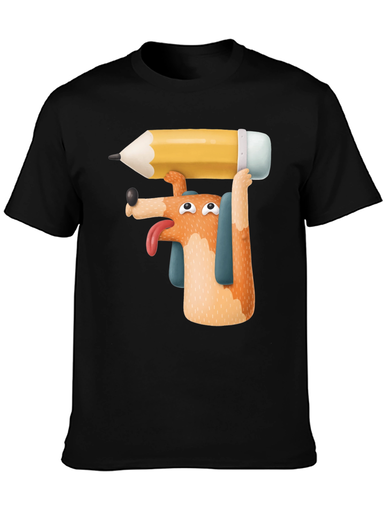 Dog with Pencil T-Shirt - Funny Graphic Tee