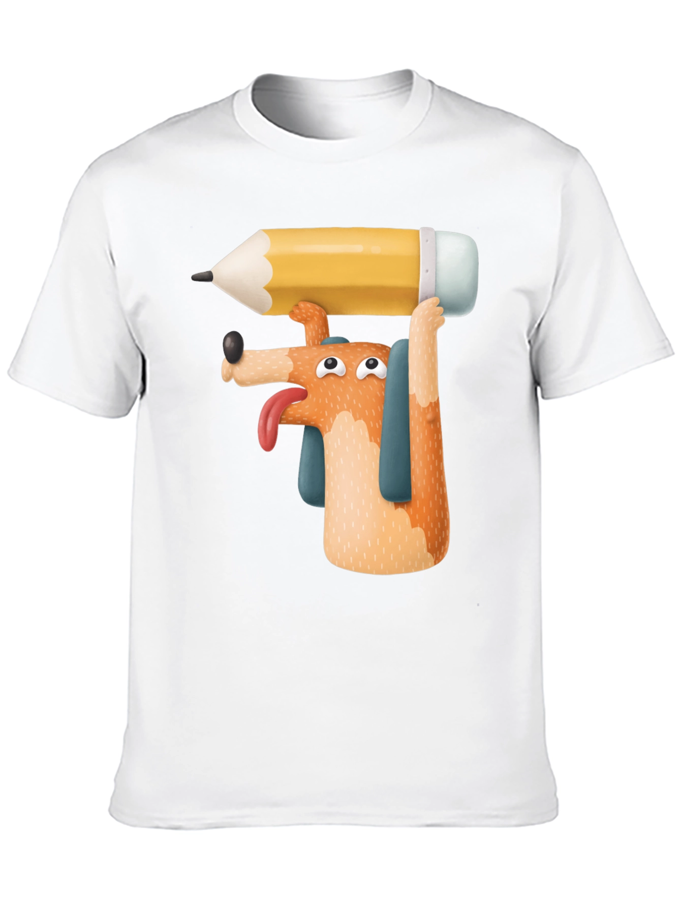 Dog with Pencil T-Shirt - Funny Graphic Tee