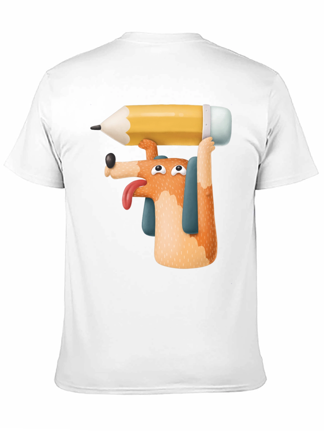 Dog with Pencil T-Shirt - Funny Graphic Tee