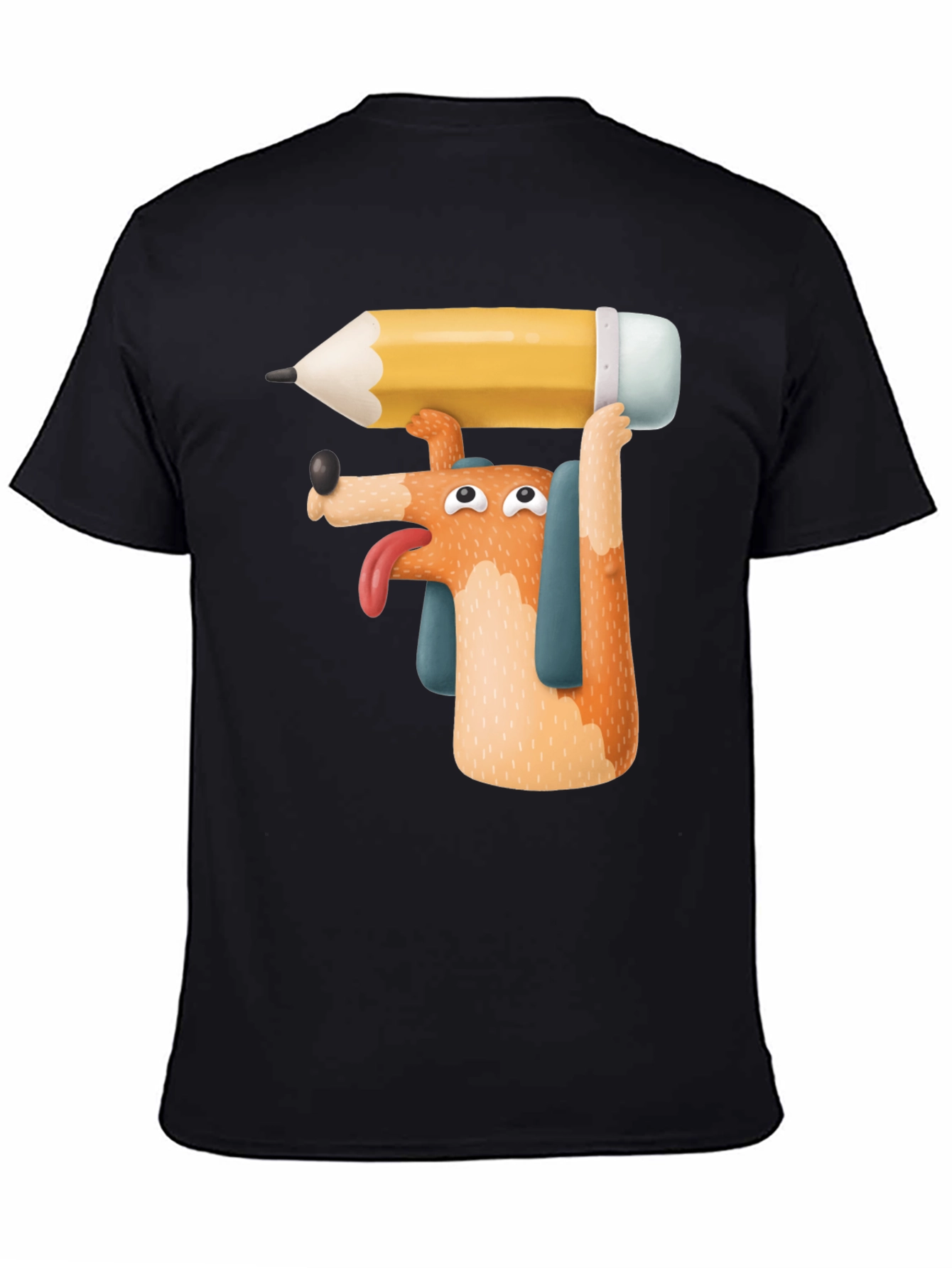 Dog with Pencil T-Shirt - Funny Graphic Tee