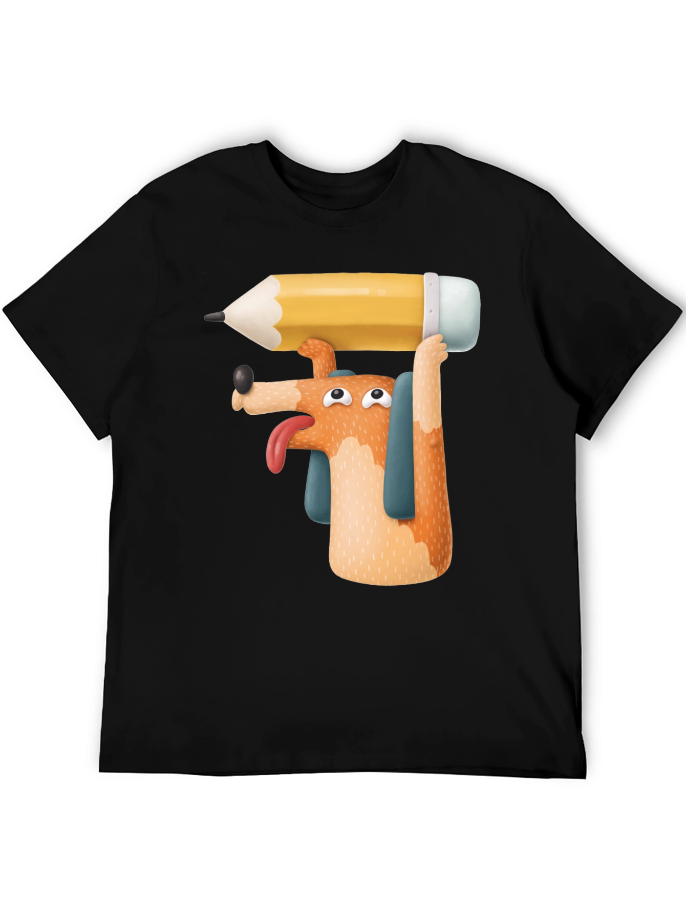 Dog with Pencil T-Shirt - Funny Graphic Tee