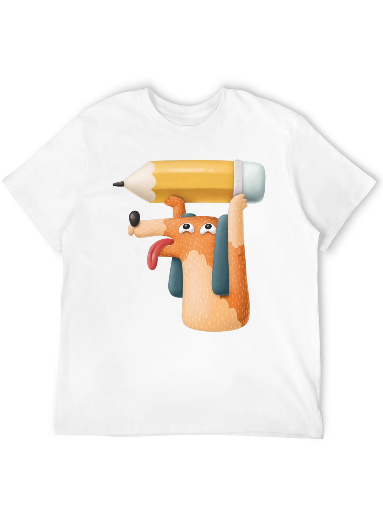 Dog with Pencil T-Shirt - Funny Graphic Tee