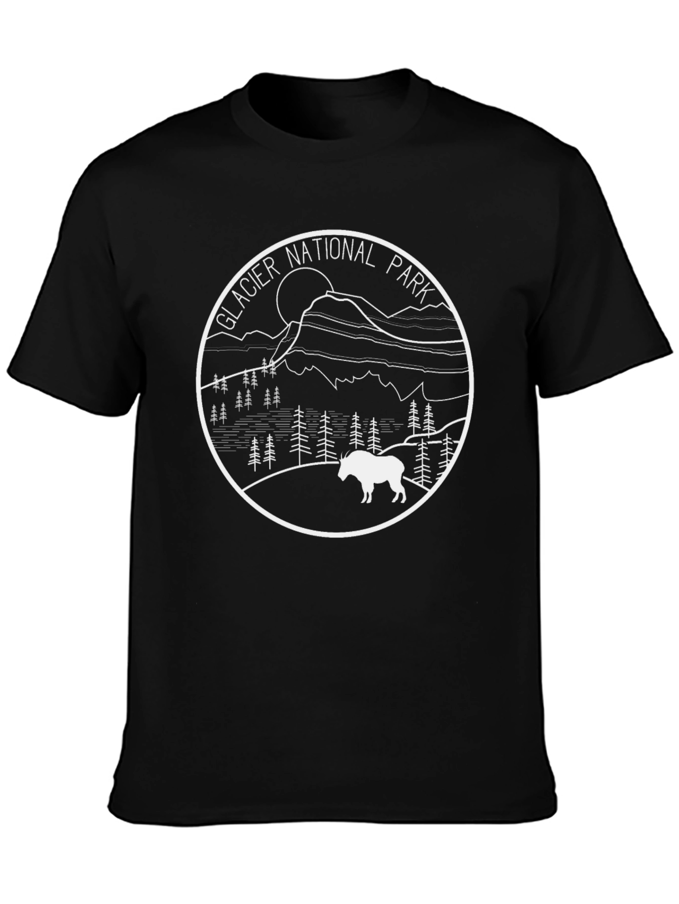 Glacier National Park Black T-Shirt