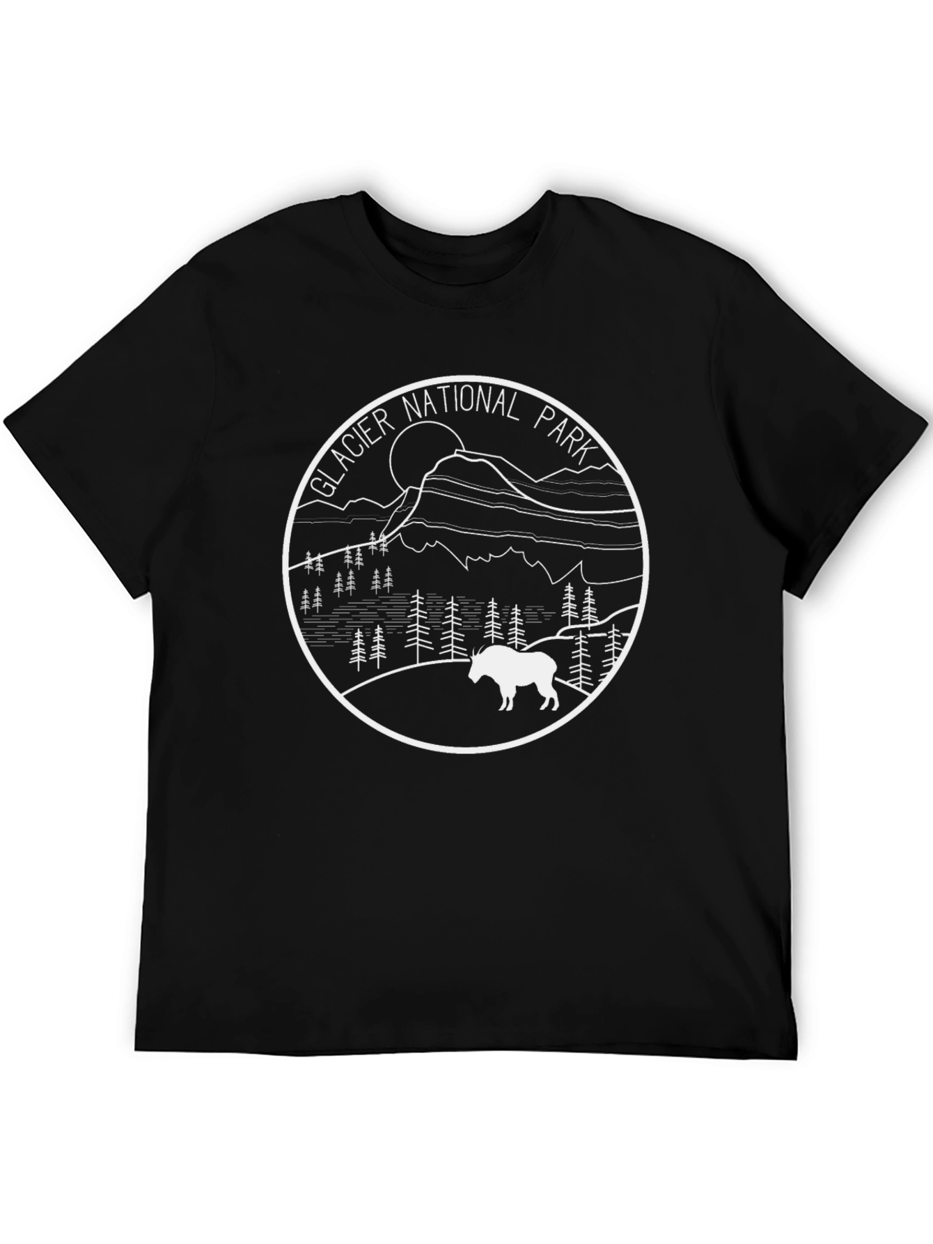 Glacier National Park Black T-Shirt