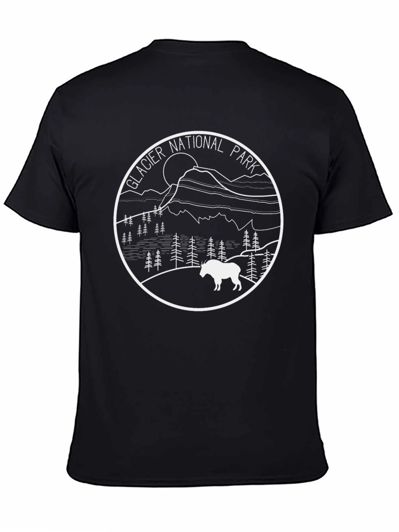 Glacier National Park Black T-Shirt