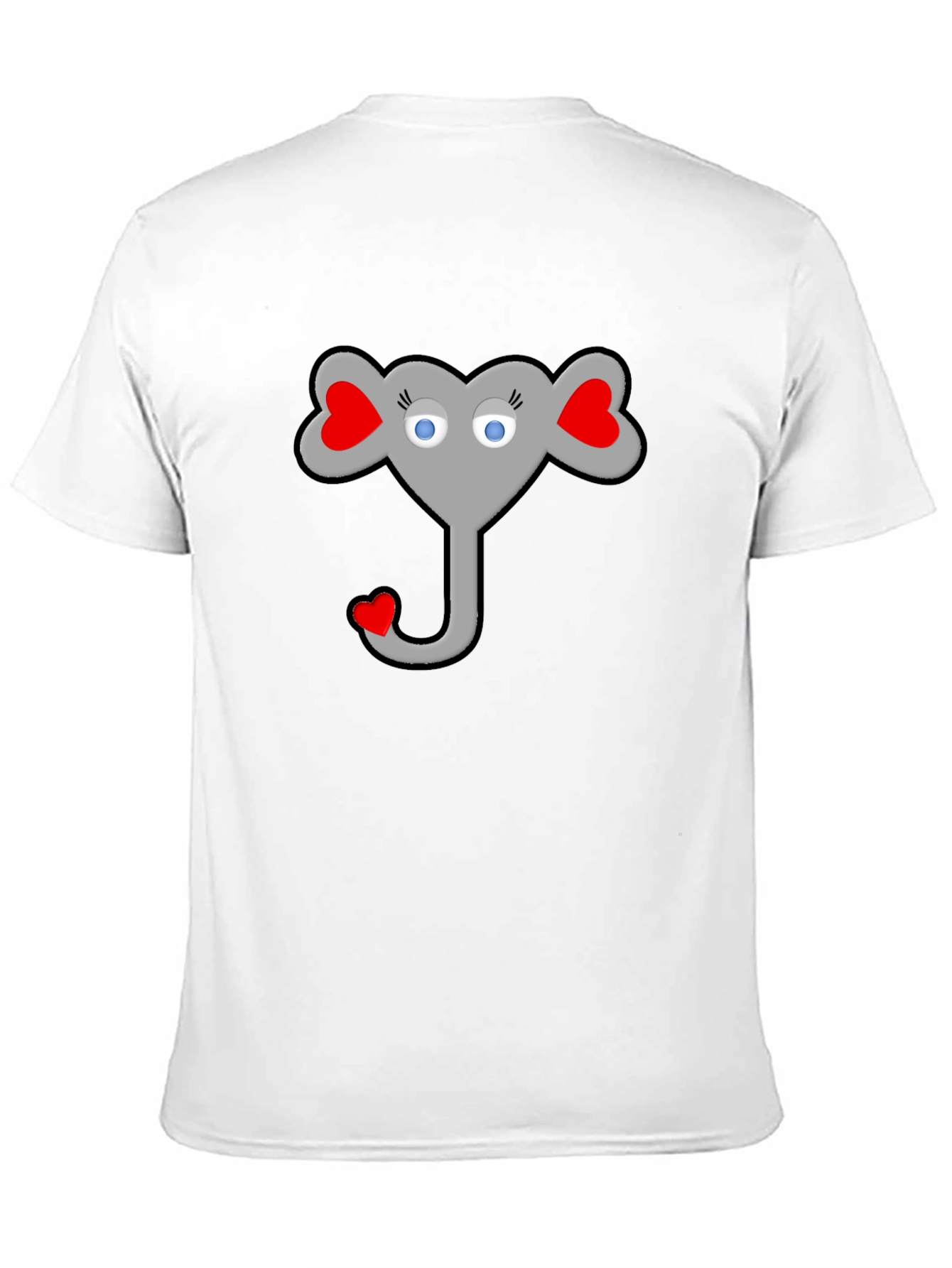 Heart Elephant Graphic Black T-Shirt