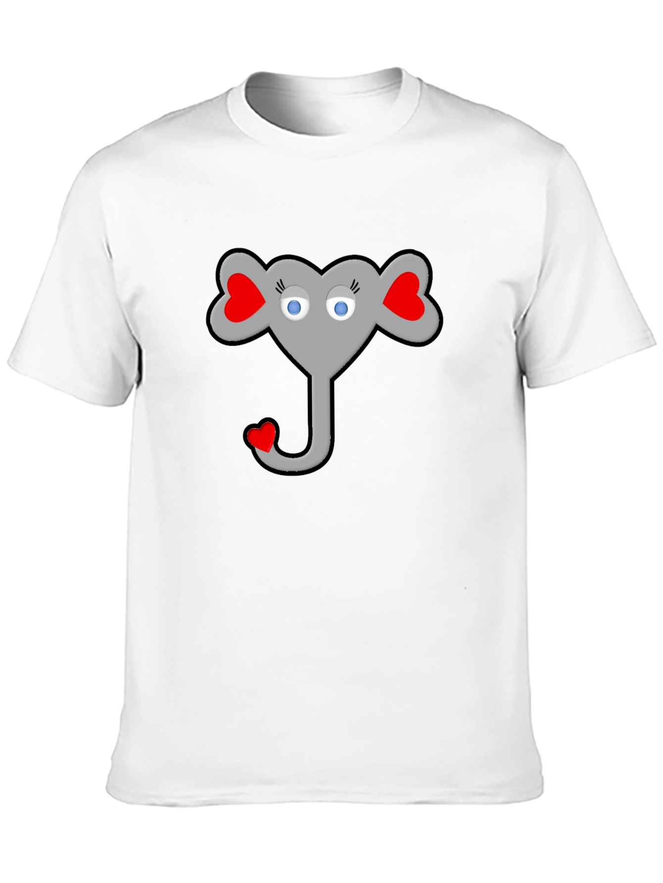 Heart Elephant Graphic Black T-Shirt