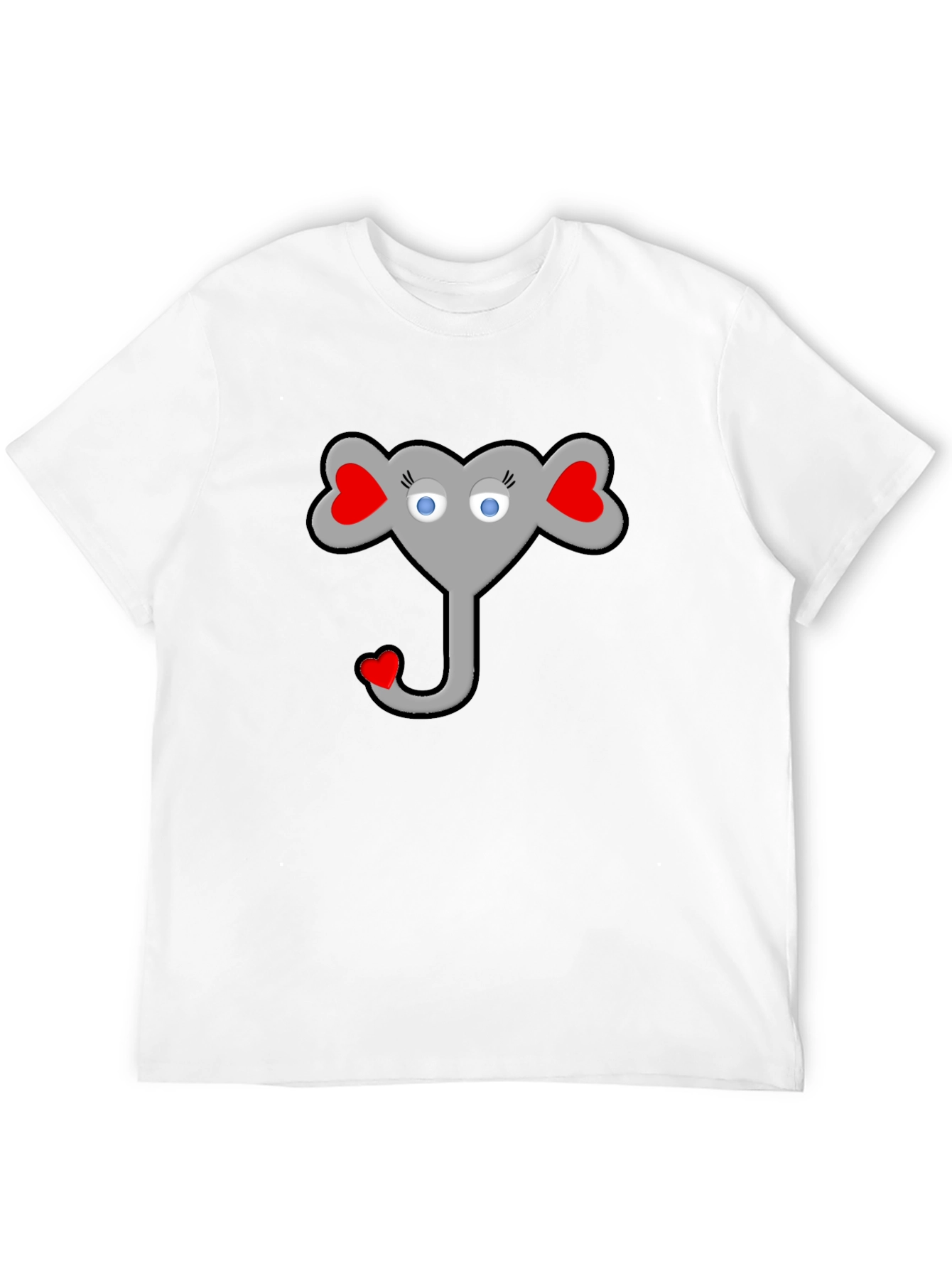 Heart Elephant Graphic Black T-Shirt