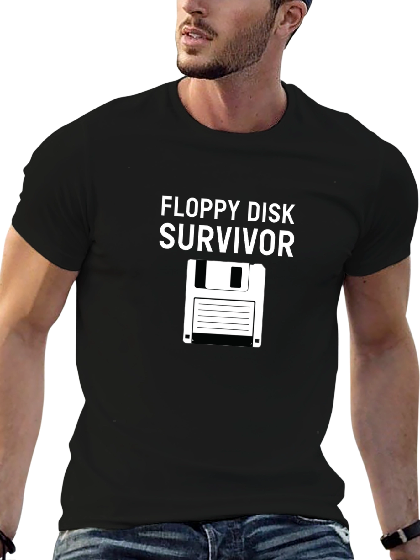 Floppy Disk Survivor Graphic T-Shirt