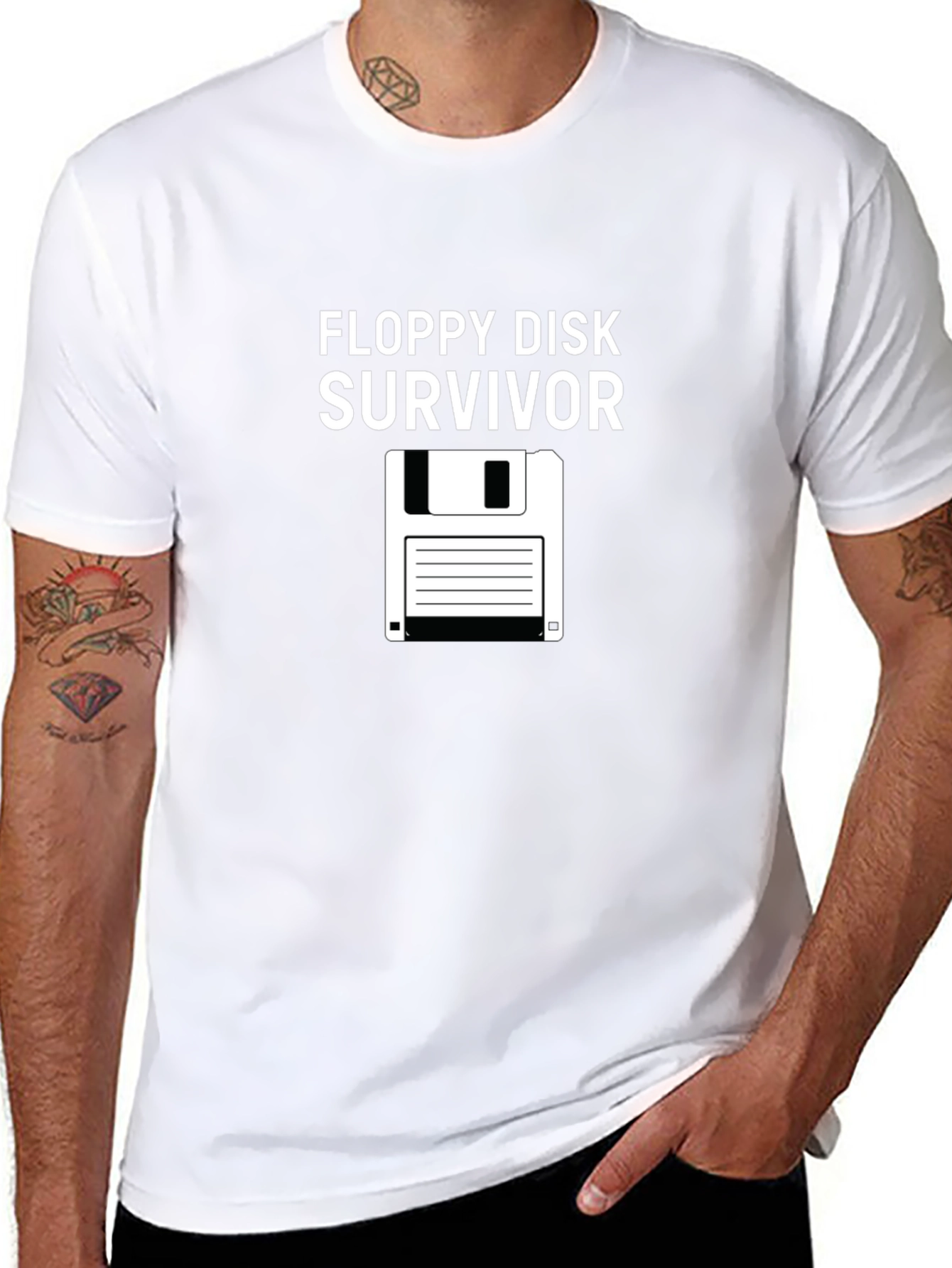 Floppy Disk Survivor Graphic T-Shirt