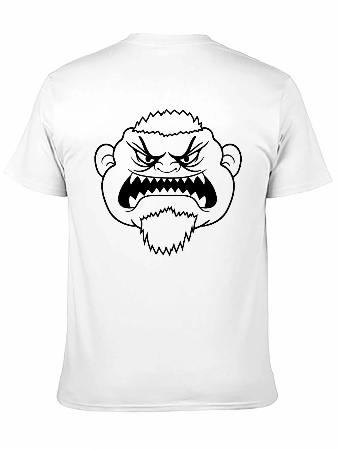 Mens Black T-Shirt with Angry Cartoon Face