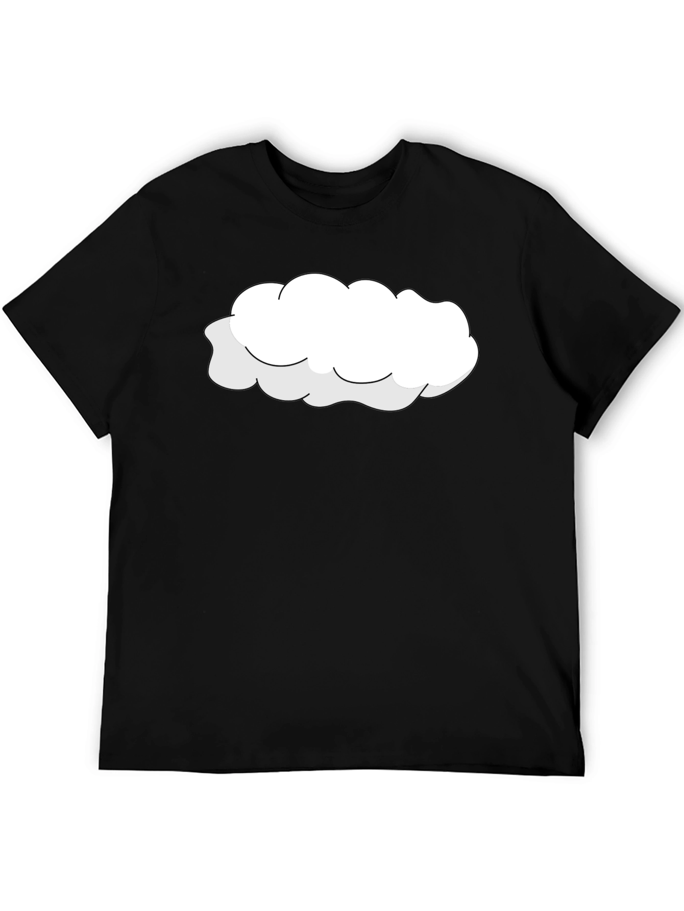 Cloud Graphic Tee - Black Cotton T-Shirt