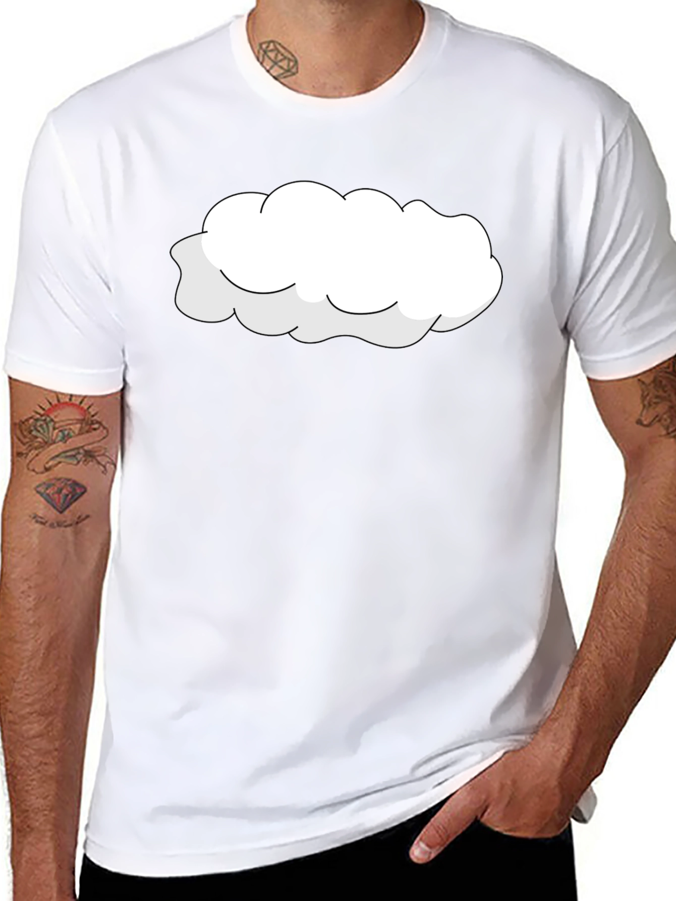 Cloud Graphic Tee - Black Cotton T-Shirt