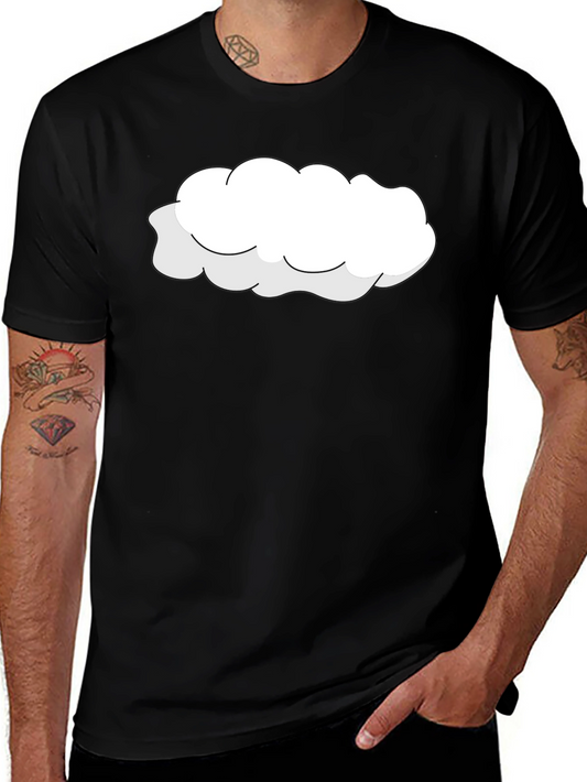 Cloud Graphic Tee - Black Cotton T-Shirt