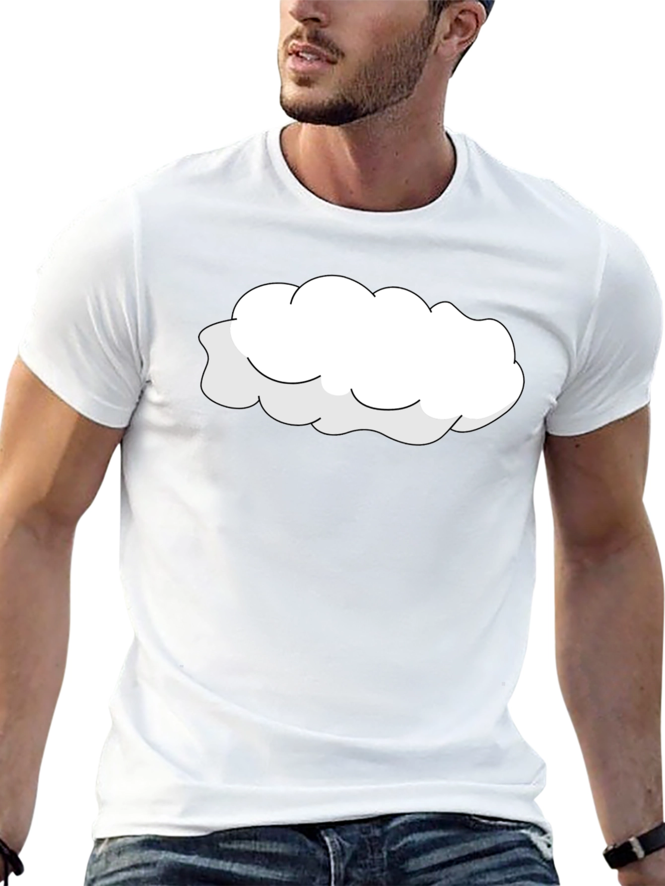 Cloud Graphic Tee - Black Cotton T-Shirt