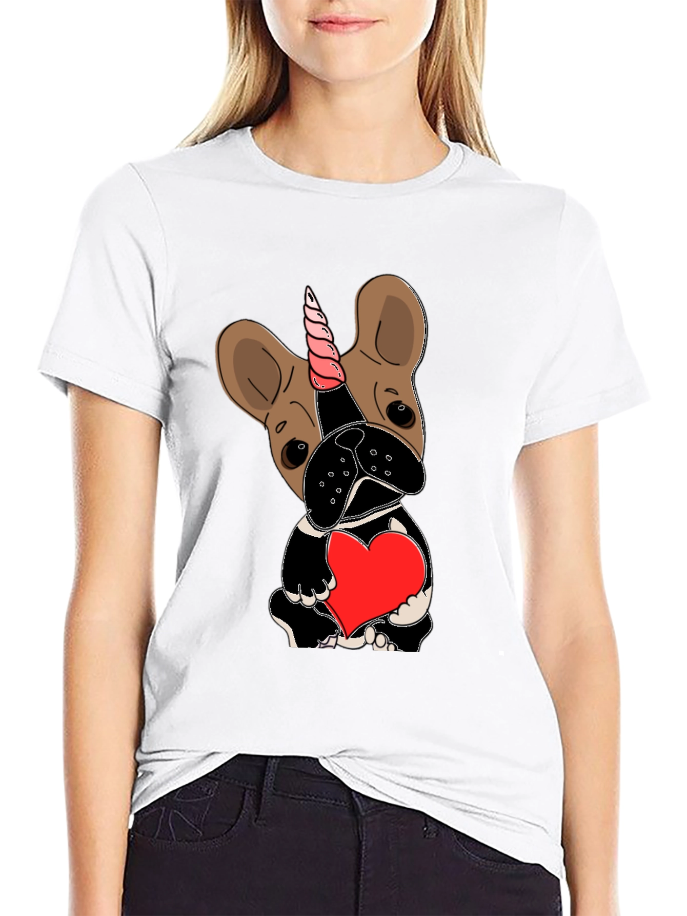 Unicorn Dog Heart Graphic Tee