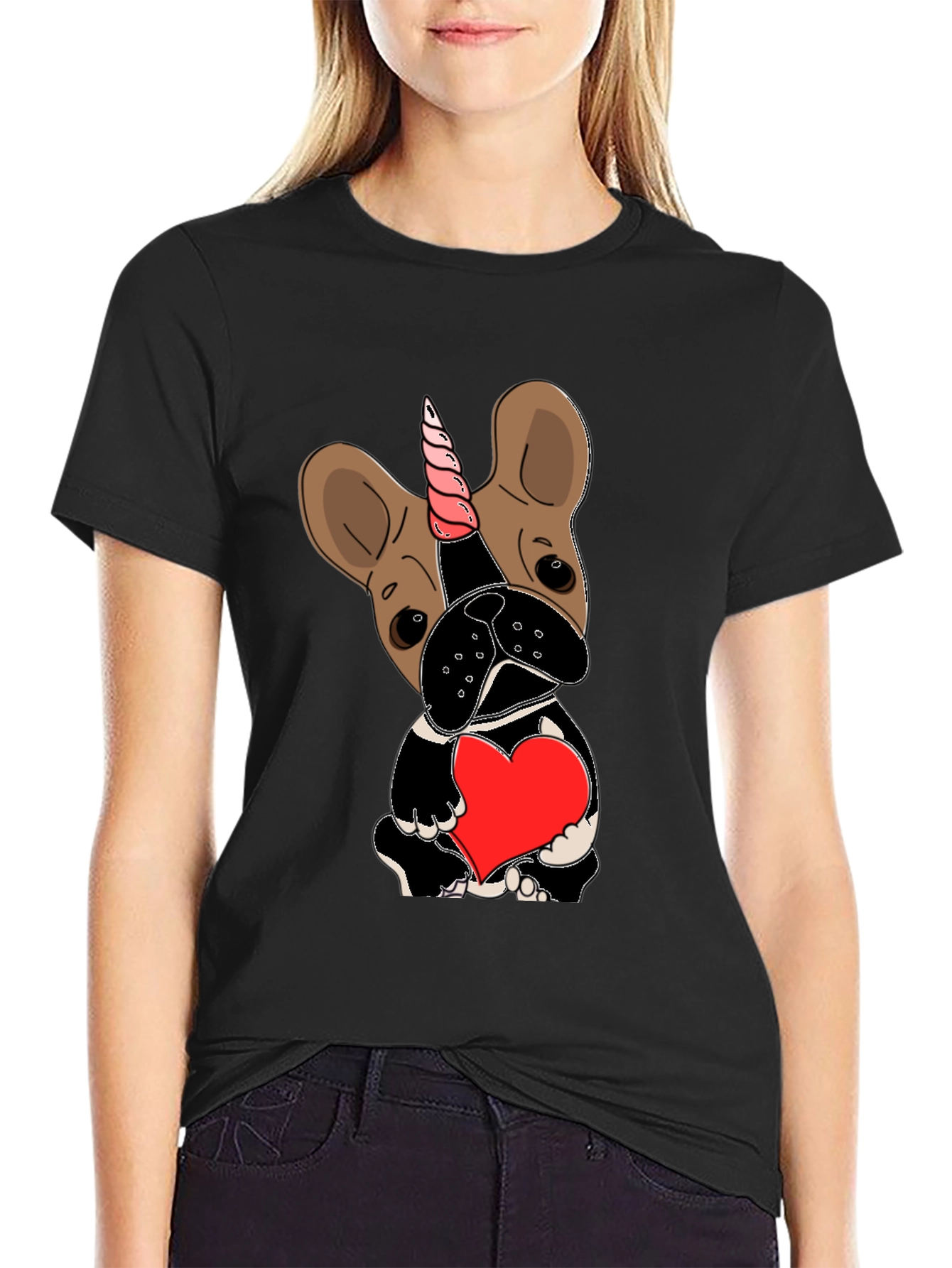 Unicorn Dog Heart Graphic Tee