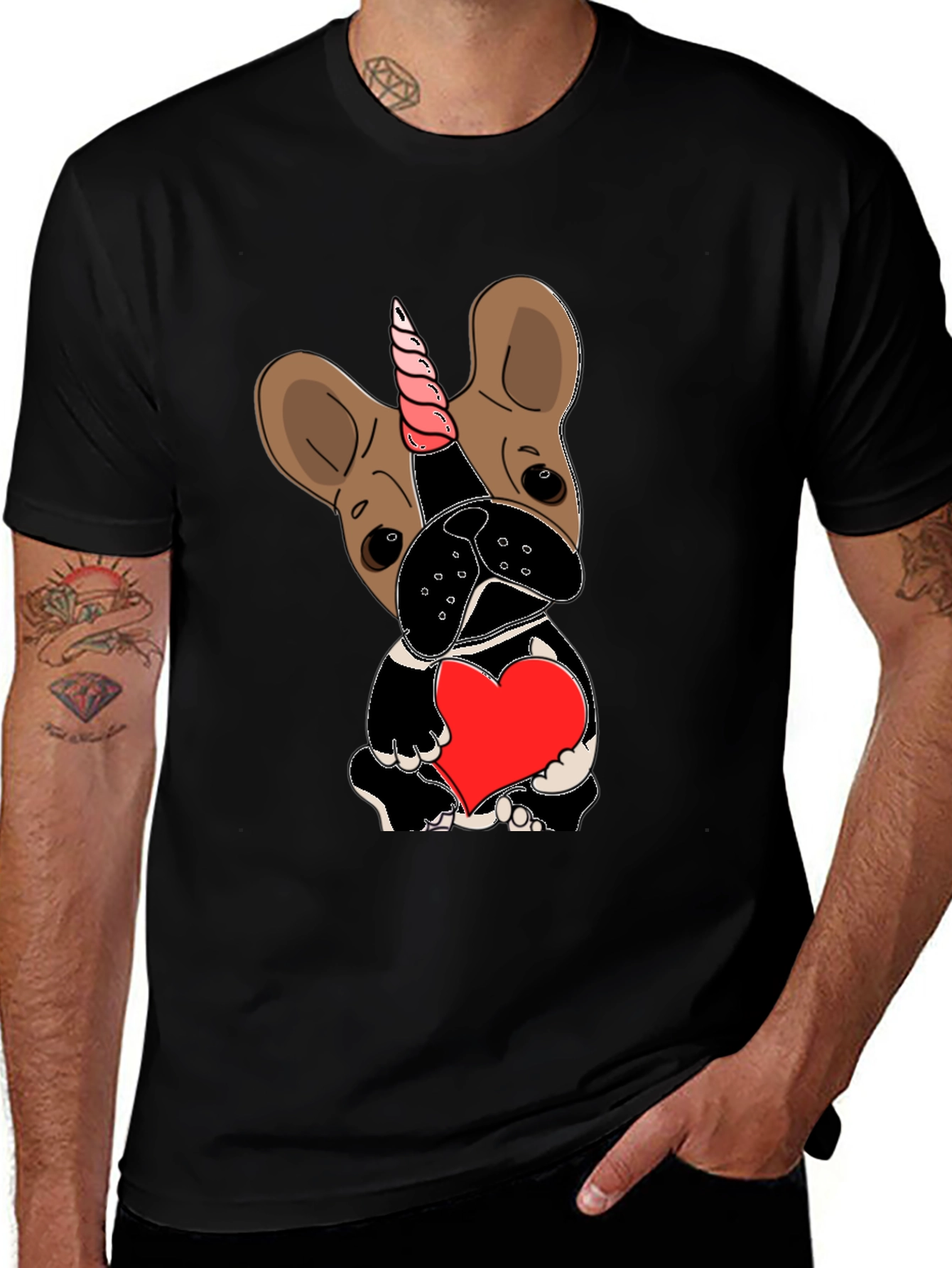 Unicorn Dog Heart Graphic Tee