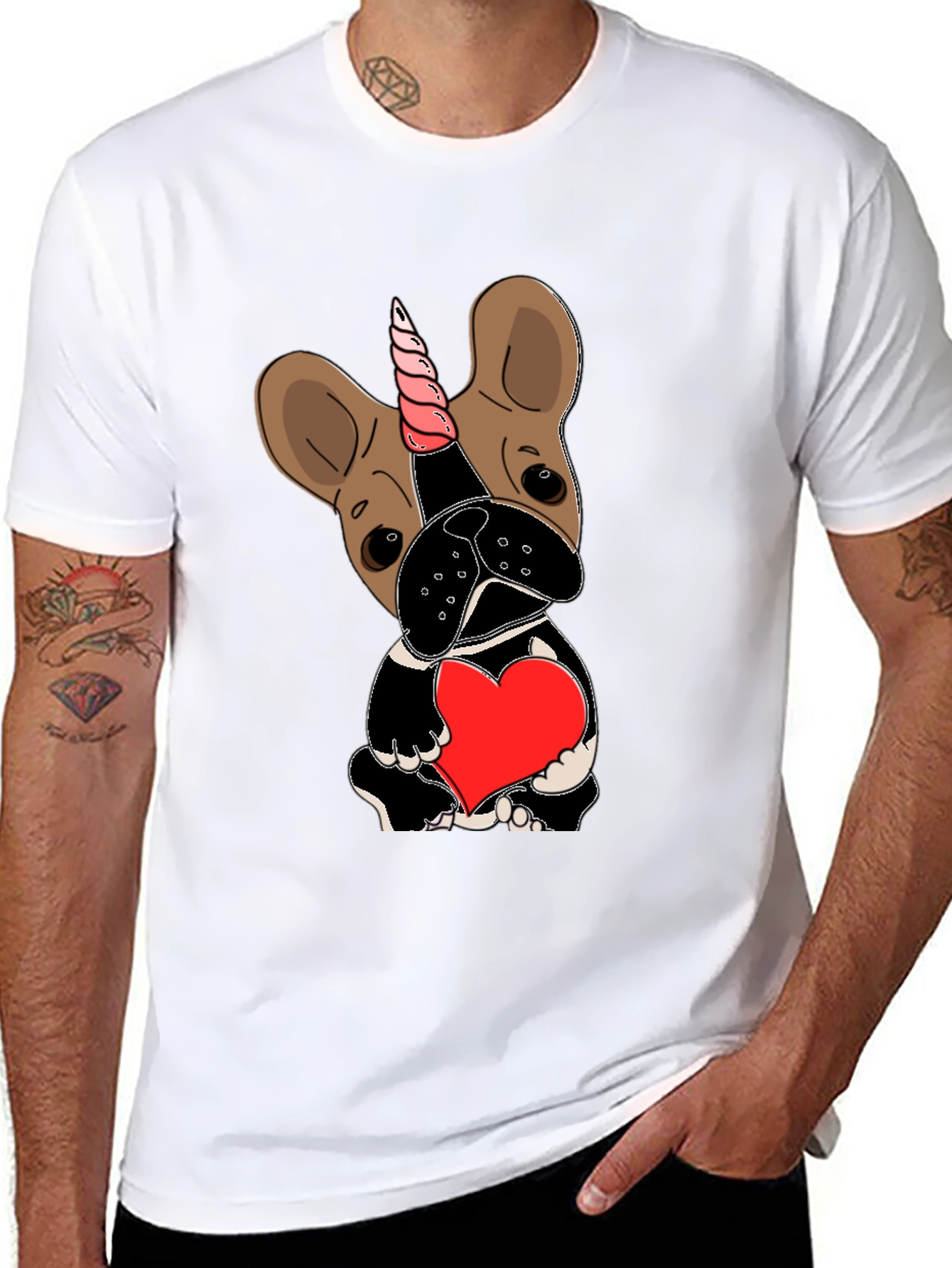 Unicorn Dog Heart Graphic Tee