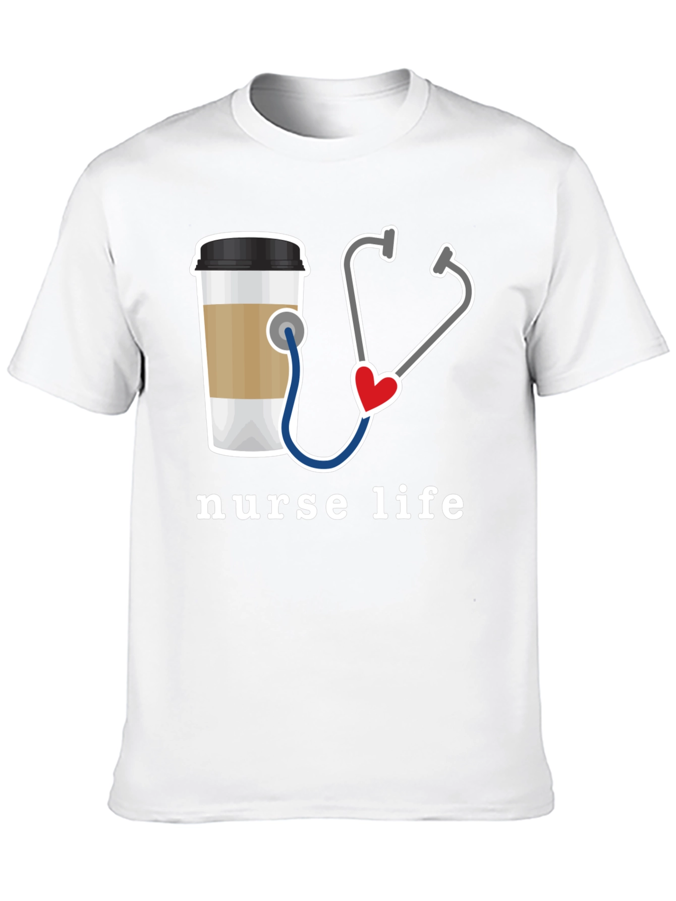 Nurse Life T-Shirt - Coffee & Stethoscope