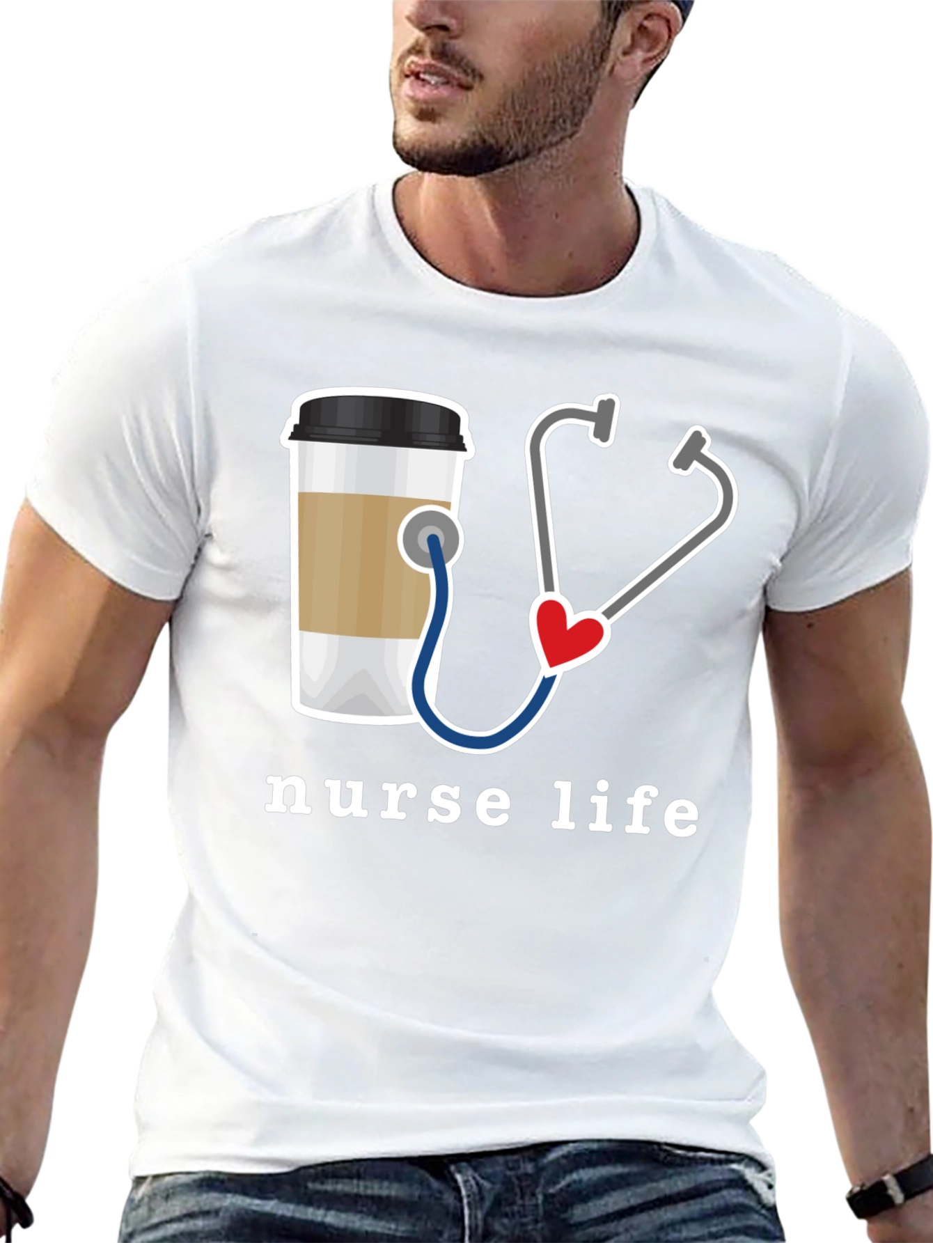Nurse Life T-Shirt - Coffee & Stethoscope