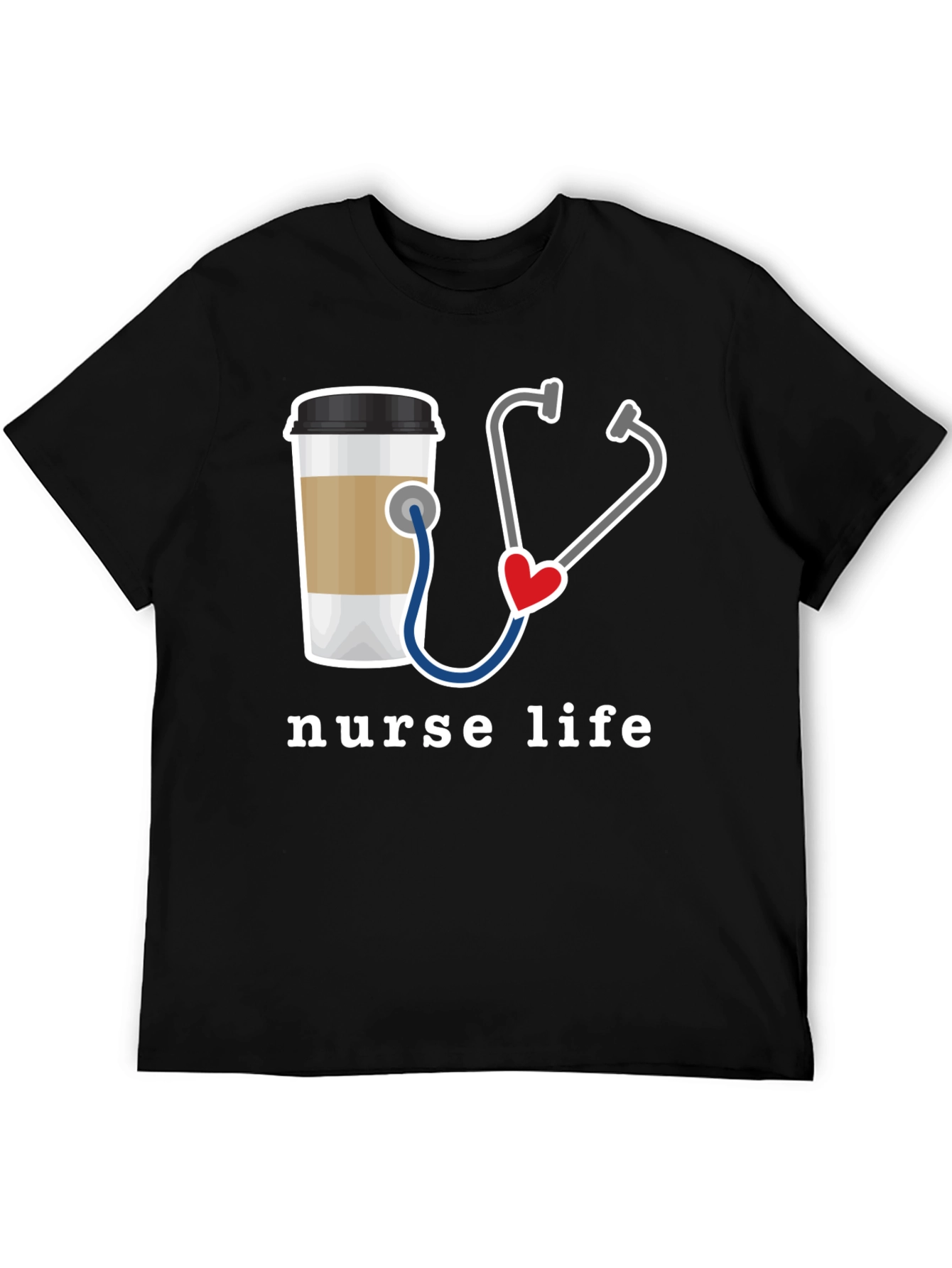 Nurse Life T-Shirt - Coffee & Stethoscope