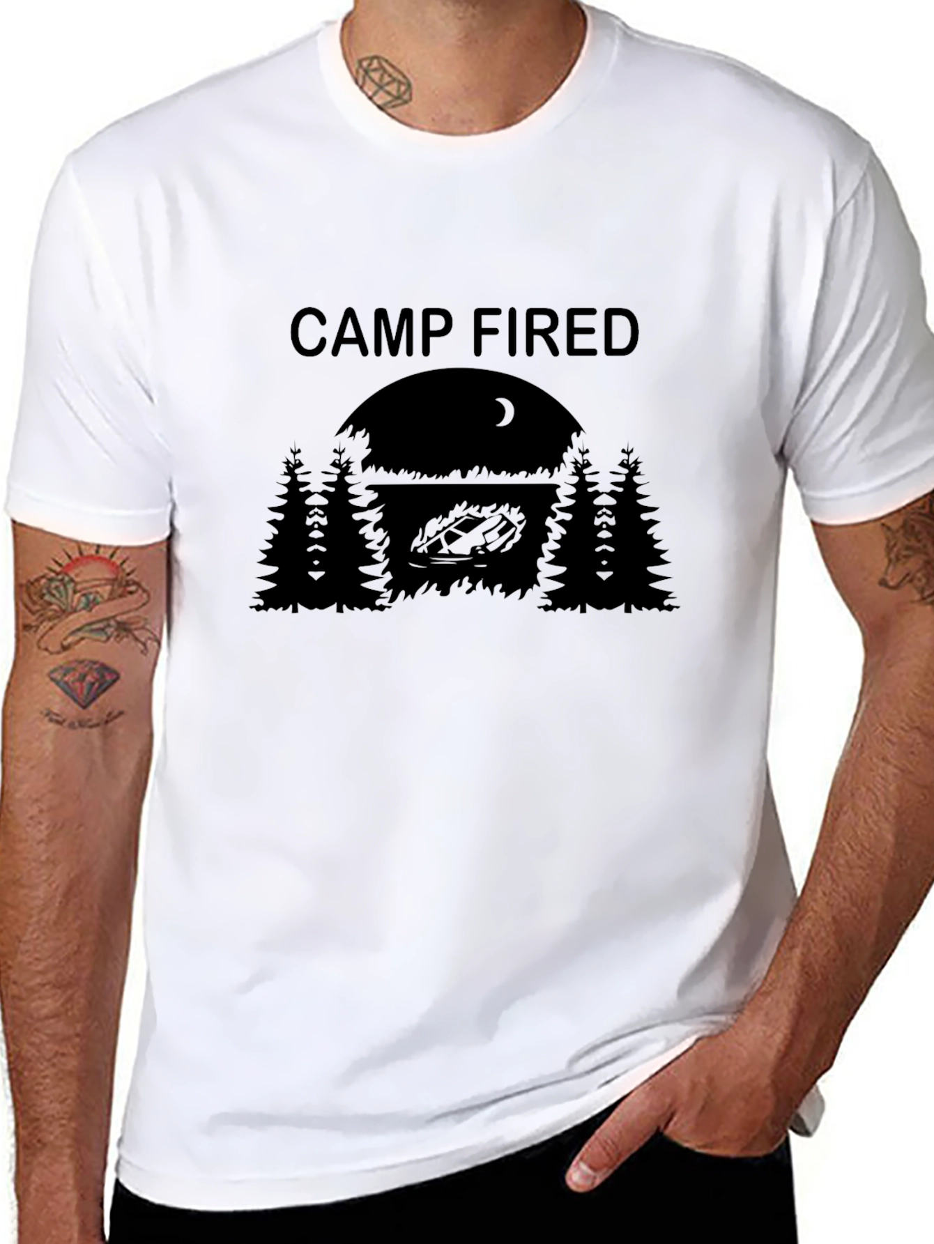Camp Fired Graphic Tee - Funny Camping T-Shirt