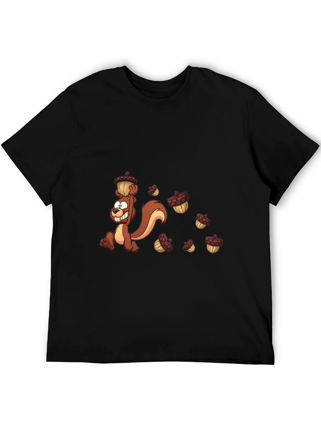 Cartoon Squirrel Acorn Graphic T-Shirt