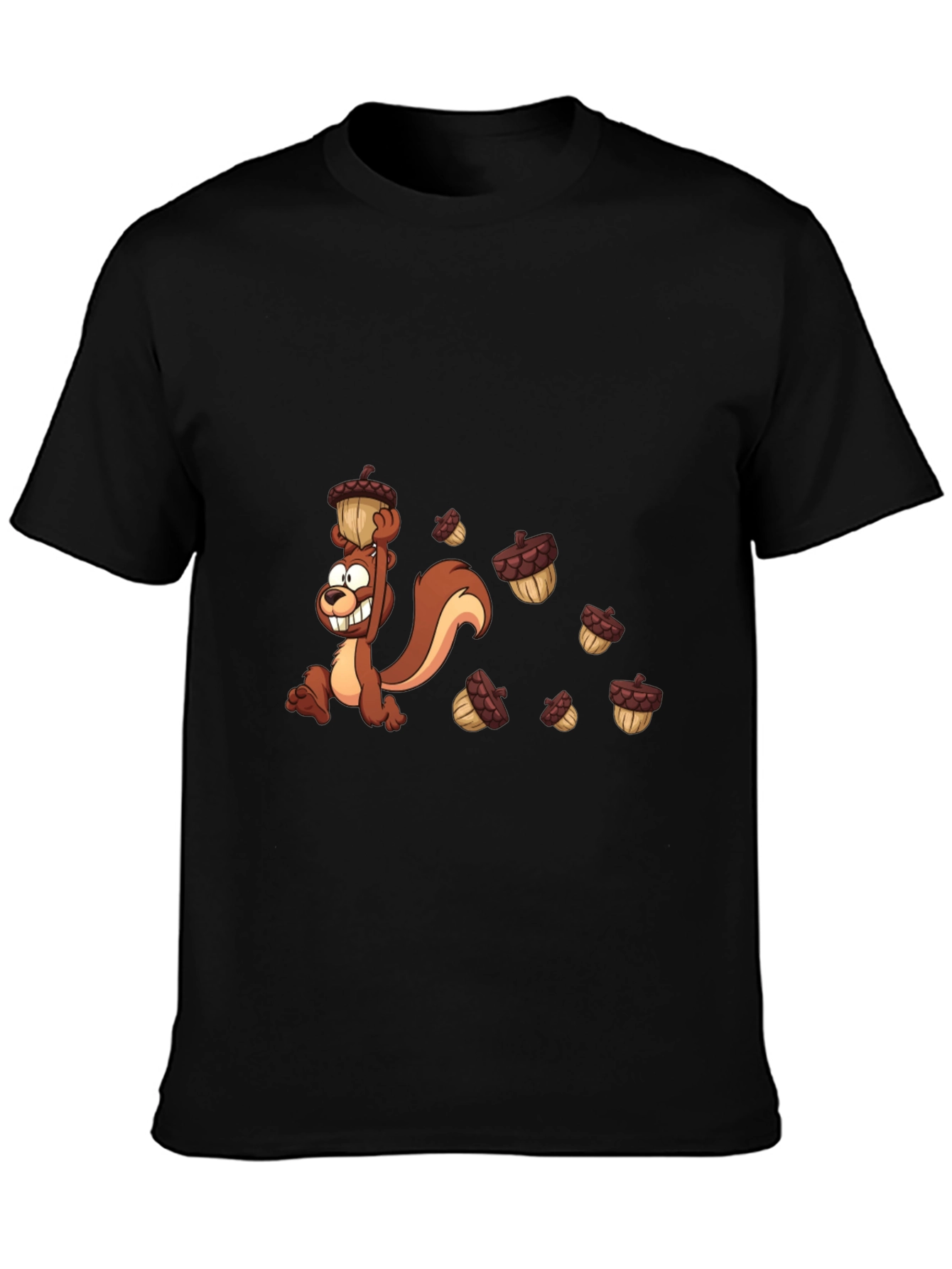 Cartoon Squirrel Acorn Graphic T-Shirt