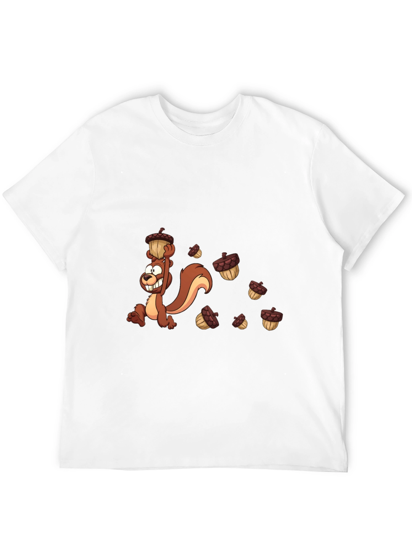 Cartoon Squirrel Acorn Graphic T-Shirt