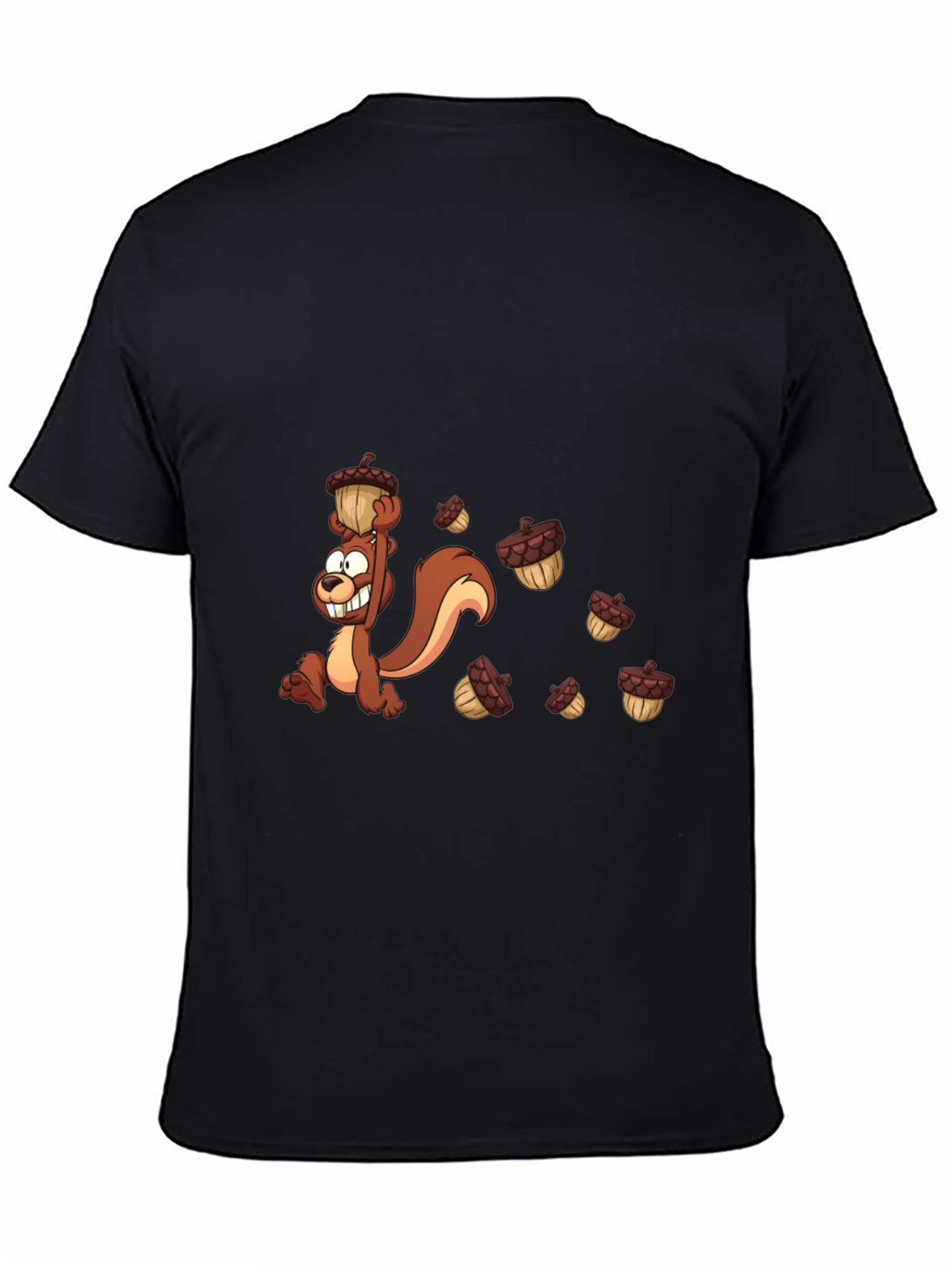 Cartoon Squirrel Acorn Graphic T-Shirt