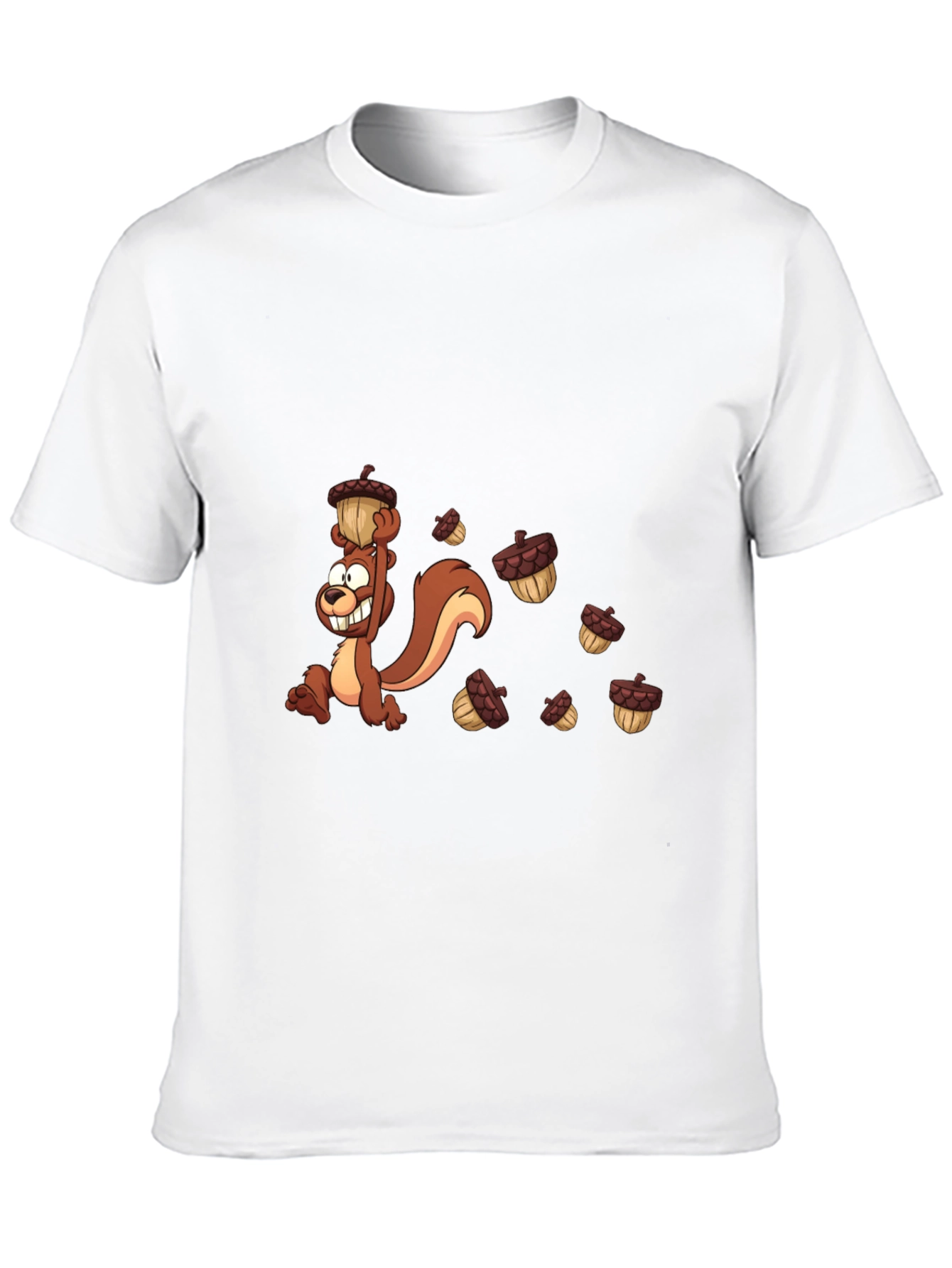 Cartoon Squirrel Acorn Graphic T-Shirt