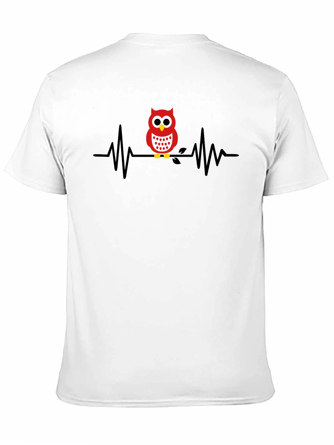 Owl Heartbeat Graphic Tee - Black