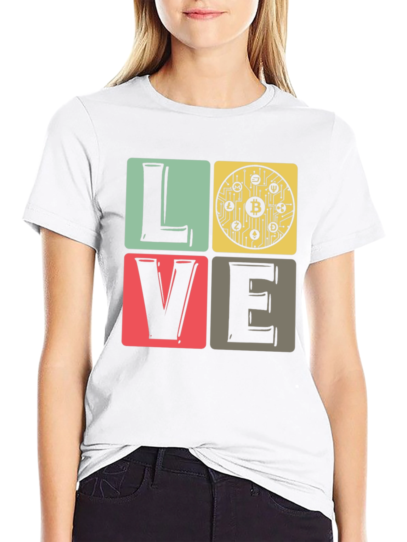 Bitcoin Crypto LOVE T-Shirt - Black Tee