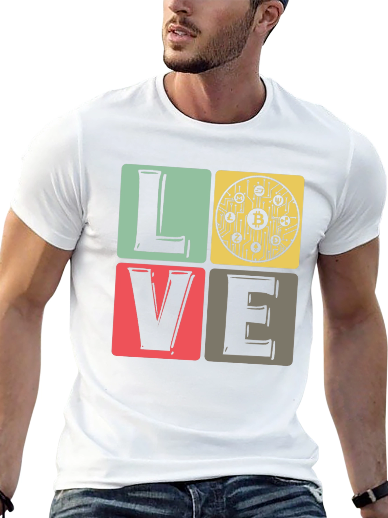 Bitcoin Crypto LOVE T-Shirt - Black Tee